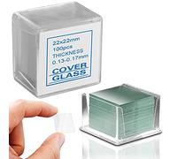 100pcs RE-GEN Microscope Slide Coverslips Square Glasses | 100 Cover Slips Per Box | Glass Size 22mm x 22mm