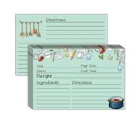 100Pcs Recipe Cards Double Sided Homey Kitchen Diaries Cards 4x6inch Blank Cardstock Cards for Recording Recipes Bridal Shower, Banquet Preparation as a Gift or Create a Family Heirloom