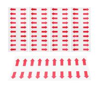 100pcs Red Arrow Instruction Stickers Removable Paper Decals | Finish, Leaves Text Visible, Residue Free Removal, Office Files and Signage Applications