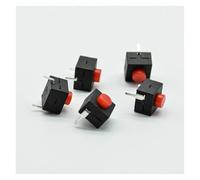 100pcs red/black Small self locking switch 8 * 8 * 8.4 wit 2 feet with lock light touch switch button switch L068-A DC30V1A IDGTTLDF(100 red)
