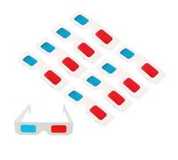 100pcs Red Blue 3d Cardboard Paper Glasses White Frame