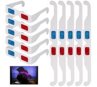 100pcs Red Blue Paper Glasses for Movies, Lightweight White Frame | Universal Anaglyph Eyewear, Portable Low-cost Choice, Suitable for Adults, Video Viewing