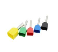 100PCS Red Copper Insulated Ferrules Cord End Crimp Terminal Double Wire Connector Pin Electrical Cable TE7508(Black,TE6014)