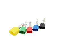 100PCS Red Copper Insulated Ferrules Cord End Crimp Terminal Double Wire Connector Pin Electrical Cable TE7508(Black-100PCS,TE7512)