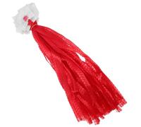 100pcs Red Mesh Fruit and Veggie Pouches with White Label, 40cm Thickened Reusable Net Bags for 1-2lb Produce, Breathable Vegetable and Potato Carrier Bags for Grocery and Home Use