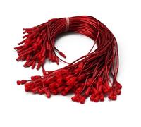 100PCS Red Nylon String Hang Tags Price Tag Strings with Snap Lock for Products Clothes Luggage Craft Accessories