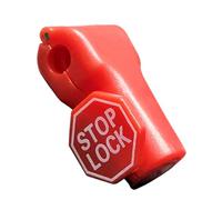 100pcs Red Plastic Stop Locks Anti Theft Peg Hook Locks - 6mm Hook Diameter