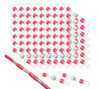 100pcs Red Solder Seal Heat Shrink Wire Connectors 22-18 AWG Electrical Terminals for Car, Marine, and Stereo Joints