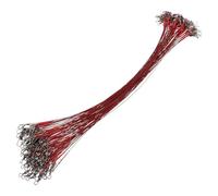 100pcs Red Steel Fishing Leader with Snap Wire Trace