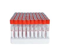 100pcs Red Top Vacuum Blood Collection Tubes, Sterile Serum Tubes for Phlebotomy, Lab & PRP, Disposable PET/Glass Tubes, 3ml 5ml 10ml Options(Glass 10ml)