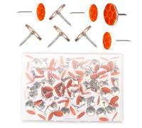 100pcs Reflective Tacks for Trail Marking, 2 Styles High Visibility Glow Tacks Marking Pegs Reflective Trail Markers for Hunting Hiking Tree Stand Camping (Orange)