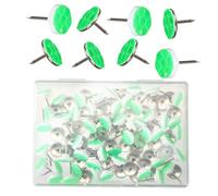 100pcs Reflective Tacks for Trail Marking, 2 Styles High Visibility Glow Tacks Marking Pegs Reflective Trail Markers for Hunting Hiking Tree Stand Camping (Green)