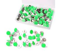 100pcs Reflective Tacks for Trail Marking, 2cm/0.79in Reflective Trail Thumb Tacks with Box Package Glow in the Dark Markers for Hunting Camping Hiking Survival Outdoors (Green)