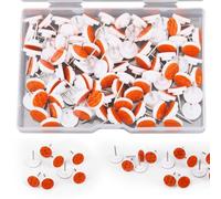 100pcs Reflective Tacks for Trail Marking, Box Package Reflective Trail Tacks Thumb Tacks Glow in the Dark Tacks Tree Markers for Hunting Camping Hiking Survival Outdoors(Orange)