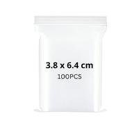 100pcs Resealable Clear Plastic Bags For Packaging, Food, Storage | Heavy Duty Durable Sealed Zip Lock Grip Seal Clear Bags - Small, Big or Large, 1.5 x 2.5 inches (3.8 x 6.4 cm)