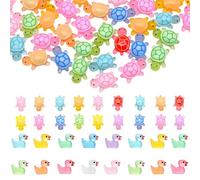 100pcs Resin Mini Luminous Turtles with 20pcs Tiny Ducks Mini Resin Animals Multicoloured Tiny Sea Turtle Small Ducks Glow in The Dark for Pot Garden Fish Tank Aquarium Dollhouse Decor