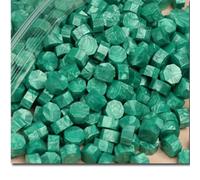100pcs Retro Octagon Sealing Wax Beads Seal Stamp Beaded for Wedding Vintage Craft Decor Card Making Tools(Green)