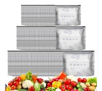 100PCS Reusable Aluminum Foil Sealable Storage Bags, 40 Large + 30 Medium + 30 Small,Stand-Up Aluminum Foil Bags with Labels and Zippers, Solid, Easy Storage (100 PCS)