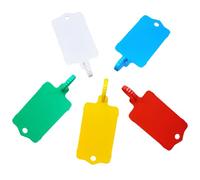 100pcs Reusable Blank Plastic Tags Ties Key Tags 1.45"*2.48" Serrated Tension Sealing Strap with Large Label Plastic Tie Mark Label Waterproof Hang Sign Write on Tag (5 Colors Mixed, 100pcs)