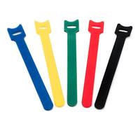 100pcs Reusable Cable Ties Colors Adjustable T Shaped Cable Ties (150mmx20mm, 5-Colour Pack) Cable Tidy Straps for PC Cable Management, Organizing Cords, TV, Desk