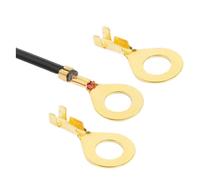 100PCS Ring Crimp Terminal Lugs Electrical Wire Cable Connectors Gold Brass M3 M4 M5 M6 M8 M10 O-Shoe Type Plug for Splice Screw(M8-100PCS)