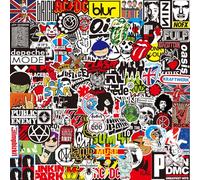 100pcs Rock and Roll Music Stickers, Band Stickers for Classic Rock Music, Fashion Hip-Hop Graffiti Waterproof Vinyl Decal for Laptop Skateboard Luggage, Teens