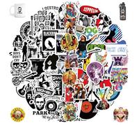100Pcs Rock and Roll Music Stickers, Fashion Waterproof Vinyl Sticker Pack for Laptop Computer Skateboard Water Bottles Bicycle Helmet Skateboard Luggage Cool Stickers,Adults