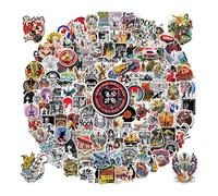 100Pcs Rock and Roll Stickers, Music Themed Vinyl Stickers, Retro Graffiti Design Set for Laptops Helmets Skateboards Water Cup