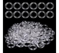 100pcs Roman Blind Rings Clear Plastic Rings Blind Curtain Ring Plastic Drapery Ring for Roman Shades, Clear Blinds Curtains Cafe Curtain Hardware for DIY Blinds, Curtains