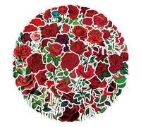 100PCS Roses Stickers for Water Bottle,Helmet,Computer,Car, Laptop,Scrapbook,Bike,Skateboard,Phone,Luggage,Aesthetic Flowers Waterproof Sticker,Cute Red Roses Vinyl Decals,Gift for Girls Boys Adults