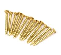 100Pcs Round Head Brass Nails for Hinges Boxes Craft Projects, 10mm/15mm/18mm/22mm Length Brass Furniture Hinge Hardware Nails for Household Woodworking Hanging Handmade Project (18mm)