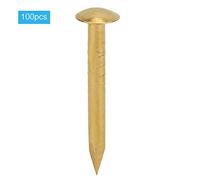 100Pcs Round Head Nail Brazen Brass Vintage DIY Craft Fastener Installation Accessories (15 mm de Largo)