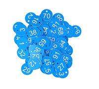 100Pcs Round Numbered Beehive Tag Labels with Hole, Durable ABS Farm Marker for Beekeeping and Livestock Management, Bright Color Hive Sign with Pre - Punched Hole (Blue and White)