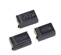 100PCS RS1M RS2M FR107 US1M US2M ES1J US1J SF18 UF4007 1A 2A 600V 1000V DO-214AC SMD Diodes Rectifiers(US1M SMA)