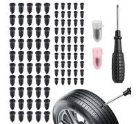 100Pcs Rubber Tire Repair Nails Kit,2 Sizes Screw in Tire Plugs with Storage Box & Screwdriver,Fast Self-Service Puncture Repair Tools,Quick Flat Tire Repair Kit for Car,Motorcycle,Bike,Truck,Tractor