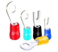 100PCS RV/SV Terminal Set, Y/O/U Type Pre-Insulated Connectors, 4-6mm² Thickened Copper Fork/Ring/Open Wire Noses(Grn,SV5.5-5 100 pcs)