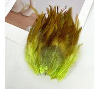 100PCS Saddle Hackle Rooster Feathers for Crafts,8-15cm Natural Colored Feathers Bulk,Pheasant Neck Feathers DIY Pendant Earrings Dream Catcher (Apple Green)