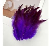 100PCS Saddle Hackle Rooster Feathers for Crafts,8-15cm Natural Colored Feathers Bulk,Pheasant Neck Feathers DIY Pendant Earrings Dream Catcher (Purple)