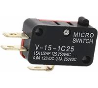 100Pcs Safety Automation Micro Limit Switch V-15-1C25 Roller Lever Snap Action 250V 16A 1NO 1NC