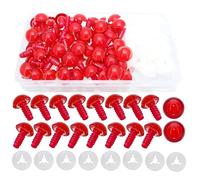 100Pcs Safety Eyes and Washers for Amigurumi Crochet - Thalinfayi 10mm Red Plastic Safety Eyes Crochet Craft Eyes for Amigurumi, Crafts, Crochet Doll DIY Making Supplies