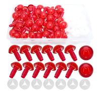 100Pcs Safety Eyes and Washers for Amigurumi Crochet - Thalinfayi 15mm Red Plastic Safety Eyes Crochet Craft Eyes for Amigurumi, Crafts, Crochet Doll DIY Making Supplies