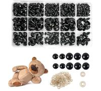 100Pcs Safety Eyes for Crochet Crafts, Crochet Eyes, Safety Eyes Plastic with Washers, for DIY Plush Dolls and Stuffed Animals (6-12 mm)