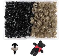 100PCS Safety Eyes for Crochet Toys 6mm Toy Eyes with Washers Black Plastic Craft Eye for Doll Making DIY Crafts Accessories