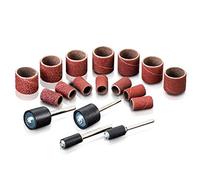 100PCS Sanding Bands Band Drum Grit Sandpaper 2 Mandrel for Sand Shape Groove Woods Fiberglass for Dremel Rotary Tool,Grit 80,Diameter 12.7mm