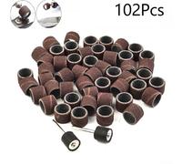 100Pcs Sanding Drum Bands Sleeves 12 80 Grit with 2 Mandrels Suitable for Rotary Tool Sanding Tasks
