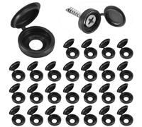 100pcs Screw Cover Caps, Plastic Hinged Screw Caps Folding Screw Covers Small Screw Cap Covers Screw Snap Covers for Screw Heads Protection (Gun Black)
