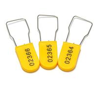 100pcs Security Metal Wire Padlocks, Plastic Security Seals Disposable Anti-Tamper Tag Locks with Numbered Anti Tamper Tag Hasps (Yellow, 100pcs)