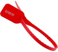 100pcs Security Plastic Tag Secure Anti-Tamper Seals Numbered Pull Ties Safety Label for Shipping Luggage Parcel Customs（Red）