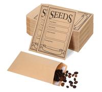 100PCS Seed Envelopes Small Brown Envelopes, Printed Brown Kraft Paper