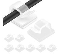 100PCS Self Adhesive Cable Clips, Sticky Wire Tidy Hooks,Sticky Cable Tidy Outdoor Strong for Wall, Desk, Christmas String Lights Desk, Home and Office (Transparent, Small)